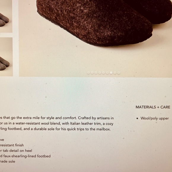 New in Box Unisex Garnet Hill brand wool slides sz 42 - Picture 2 of 8